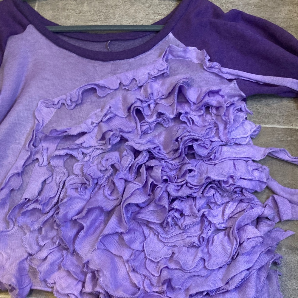 Hand Crafted Purple Ruffle Top - Picture 8 of 11